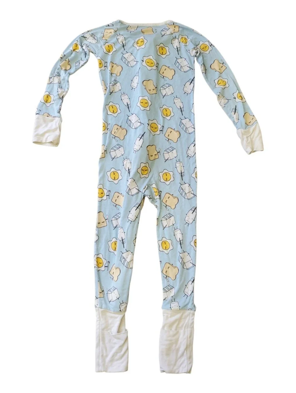 Little Sleepies Blue Breakfast Buddies Zippy Toddler Size 3T